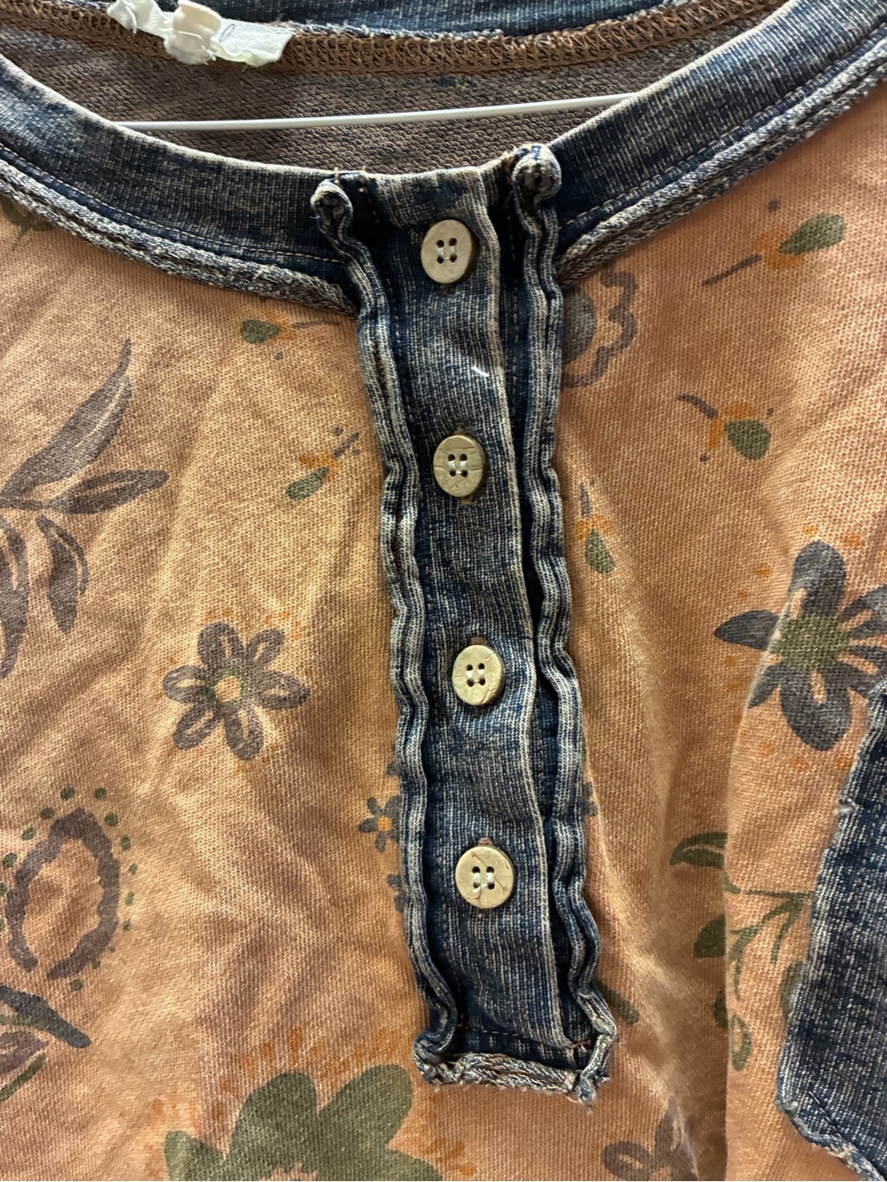 Easel Brown Floral Lounge Sweatpants with Charcoal Patch Details 2x Women - Picture 3 of 12